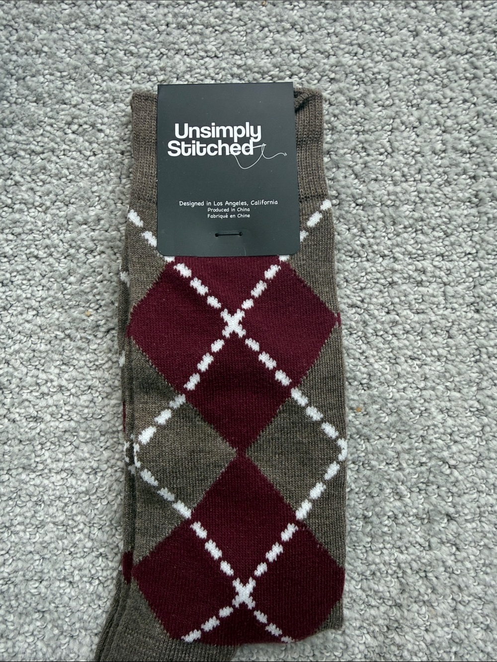 Men's Argyle Dress Socks - Brown & Burgundy